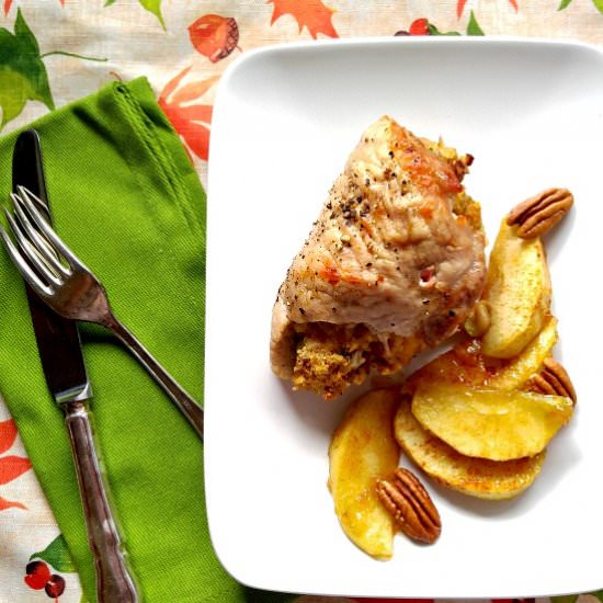 Apple Pecan Stuffed Pork Chops - Recipe photo by thegardeningcook