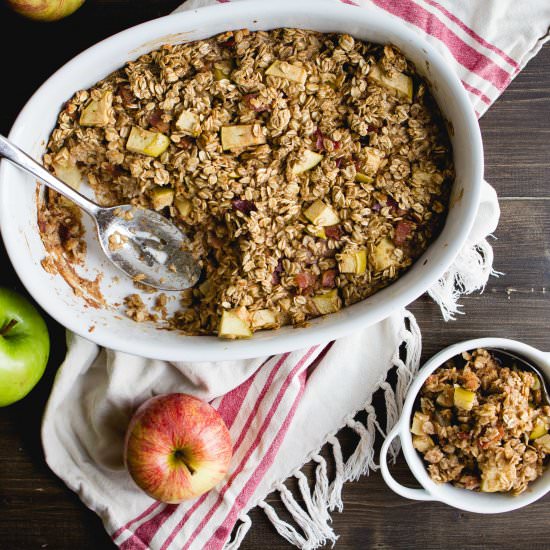 Apple + Bacon Baked Oatmeal - Recipe photo by coffeeandcrumbs