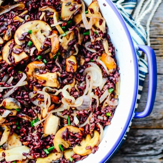 Mushroom and Black Rice Salad - Recipe photo by ALifeWellConsumed