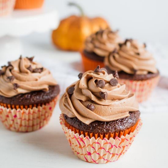 Chocolate Pumpkin Cupcakes - Recipe photo by lollyjane