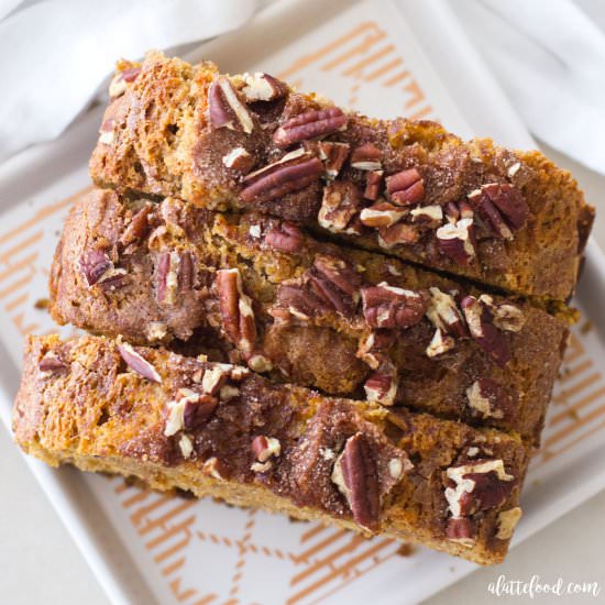 Pumpkin Pecan Banana Bread - Recipe photo by a latte food