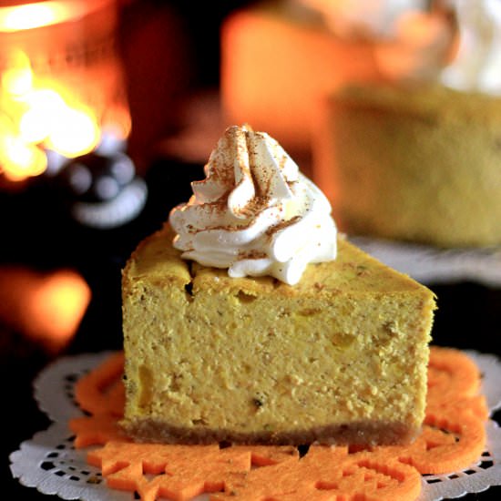Halloween Kabocha Cheesecake - Recipe photo by My PCOS Kitchen