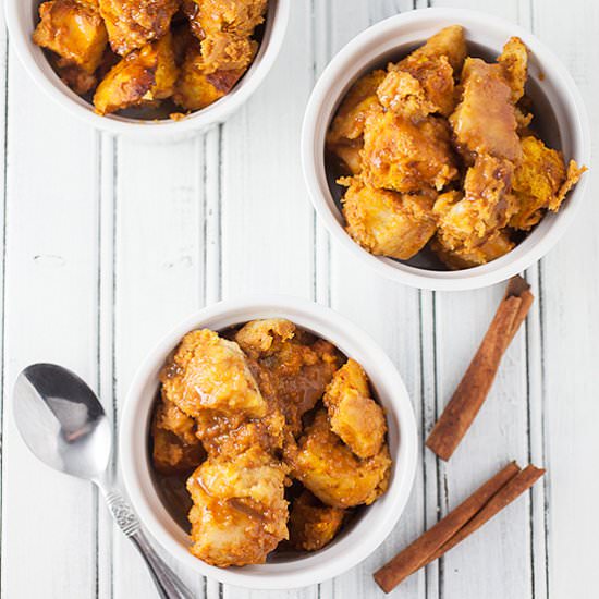 Pumpkin Bread Pudding with Caramel - Recipe photo by therusticfoodie