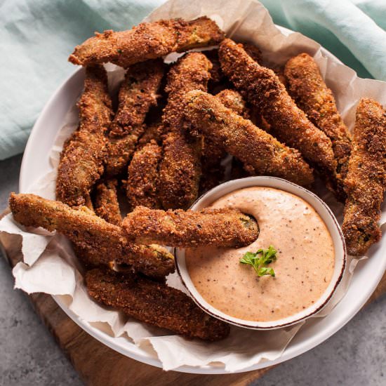 Fried Pickles with Remoulade - Recipe photo by saltandlavender