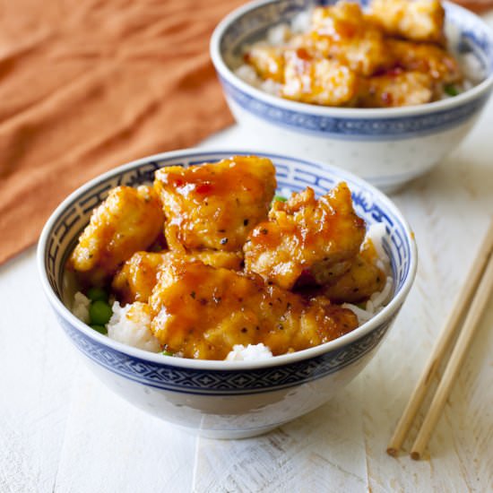 Chinese Orange Chicken & Rice - Recipe photo by partialingredients