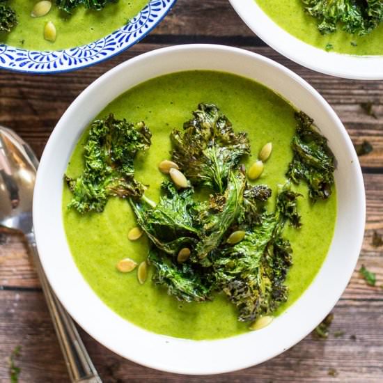 Green Goddess Vegan Broccoli Soup - Recipe photo by thegirlonbloor