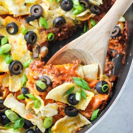 Skillet Beef Enchiladas - Recipe photo by bakedinaz