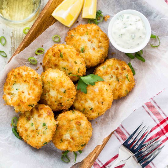 Fish Cakes with Lemon Caper Mayo - Recipe photo by Valeries Keepers