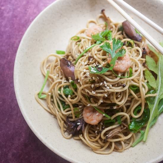 Soba noodles with mushroom - Recipe photo by Atikaps