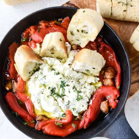 Baked goat cheese & baguettes - Recipe photo by HowSweetEats