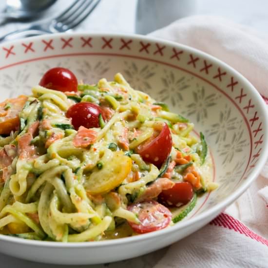 Paleo Smoked Salmon Carbonara - Recipe photo by WhittyPaleo