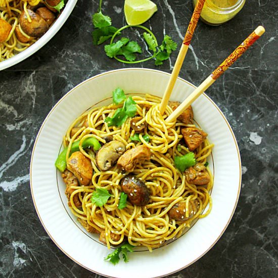 Asian Chicken Noodles - Recipe photo by Happy And Harried