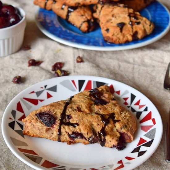 Healthy Chocolate Cherry Scones - Recipe photo by naturalfitdiet