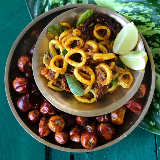 Kerala Masala Calamari - Recipe photo by thepeppercook
