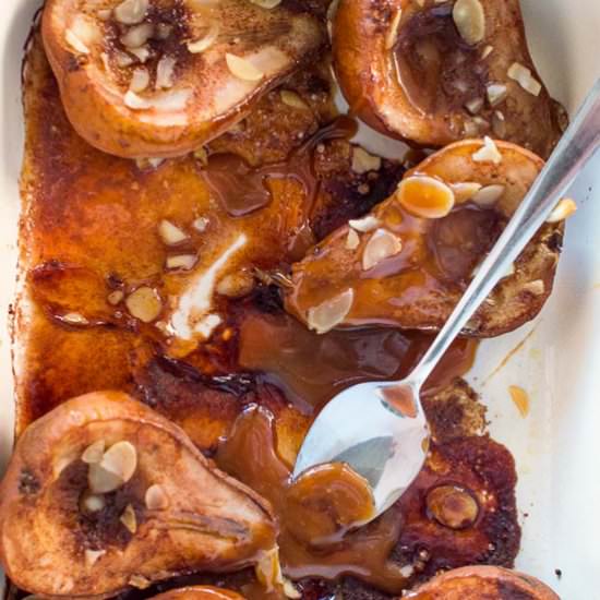 Cinnamon Almond Baked Pears - Recipe photo by crumbkitchen