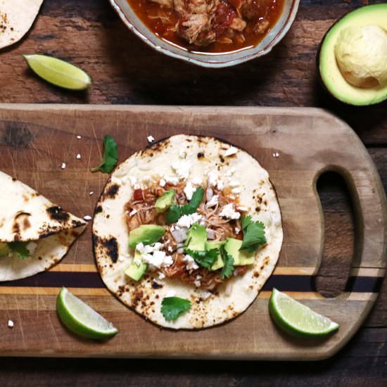 slow cooker chicken tinga tacos - Recipe photo by susanstable