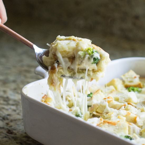 Cheesy Chicken Strata - Recipe photo by culinaryhill