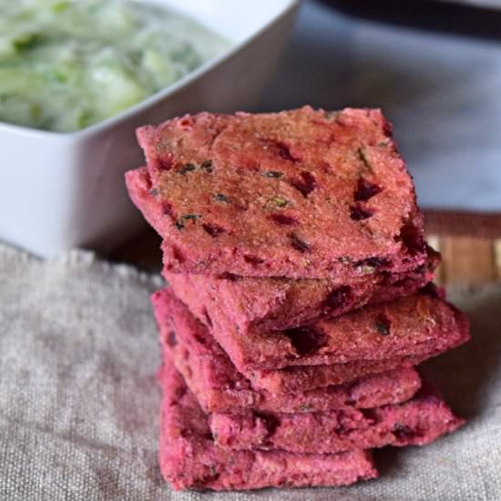 Beet Almond Rosemary Crackers - Recipe photo by naturalfitdiet