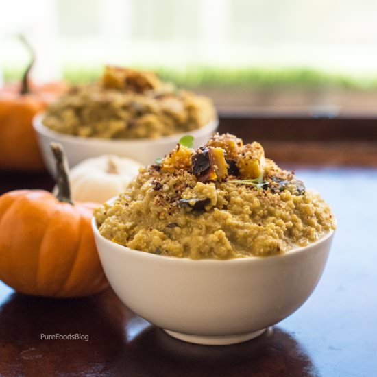 Roasted Squash Vegan Quinoa Risotto - Recipe photo by purefoodsblog