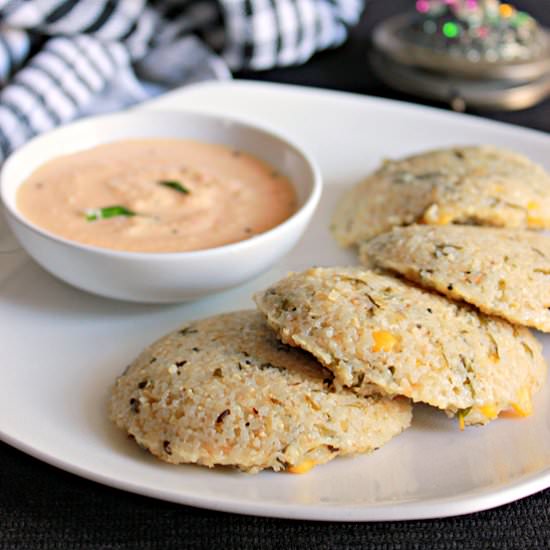 Spinach Idlis/Steamed Cakes - Recipe photo by Aromatic Cooking