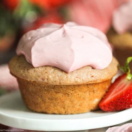 Guilt Free Strawberry Cupcakes - Recipe photo by dessertswithbenefits