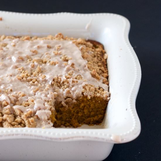 Maple Glazed Pumpkin Coffee Cake - Recipe photo by Wineandawoodenspoon