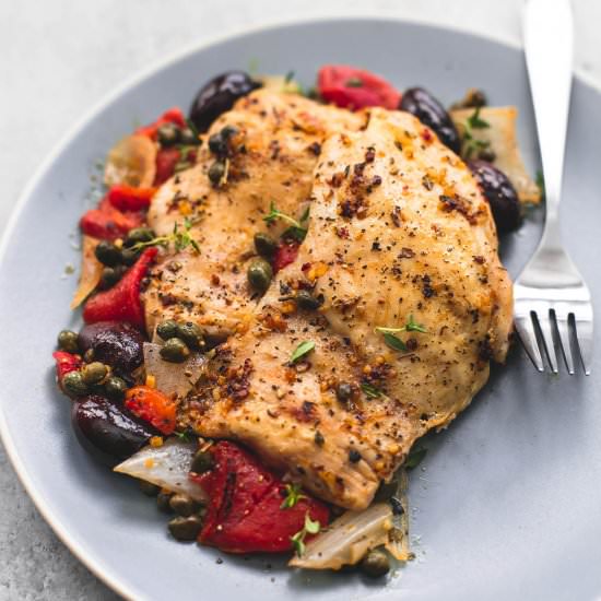 Slow Cooker Mediterranean Chicken - Recipe photo by CremedelaCrumb