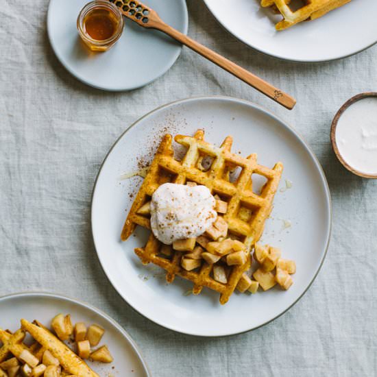 Cornmeal Quinoa Waffles - Recipe photo by gatheranddine