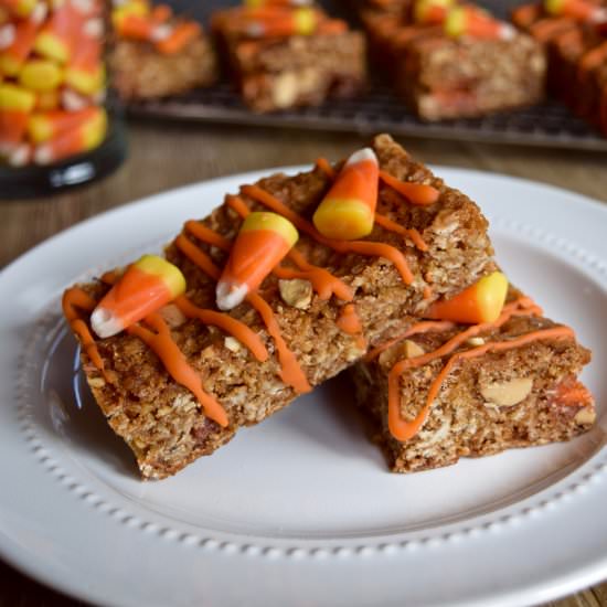 Oatmeal Candy Corn Bars - Recipe photo by BakingWithDan