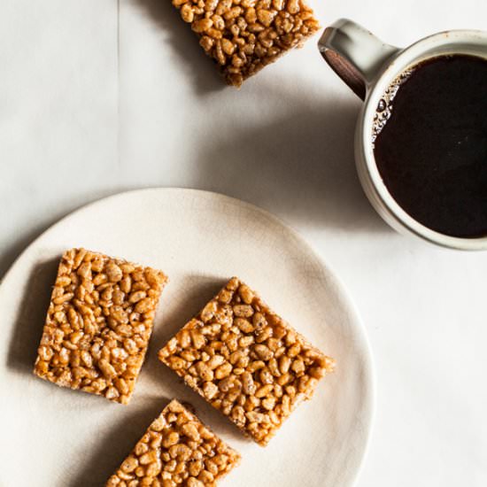 Caramel Cinnamon Crispy Treats - Recipe photo by thefullhelping