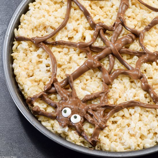 Spiderweb Rice Krispie Treats - Recipe photo by Paulas Plate