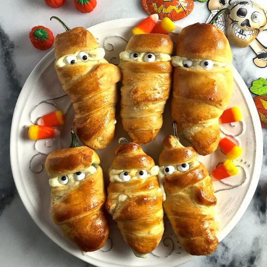 Easy Halloween Jalapeño Mummies - Recipe photo by Grits and Pinecones