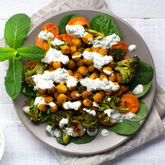 broccoli, carrot & chickpea salad - Recipe photo by almondtozest.com