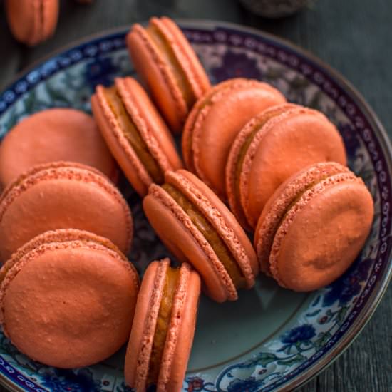 Thai Milk Tea Macarons - Recipe photo by chocolateandconnie