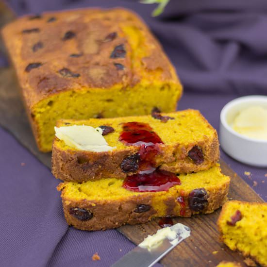 Cranberry Pumpkin Bread - Recipe photo by rollingspoons