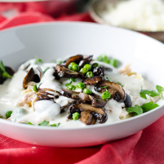 Mushroom Ravioli with Chicken - Recipe photo by gogogogourmet
