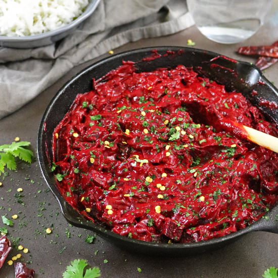 Beetroot Curry - Recipe photo by SavorySpin