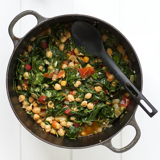 Greek chickpeas with spinach - Recipe photo by pizzarossa