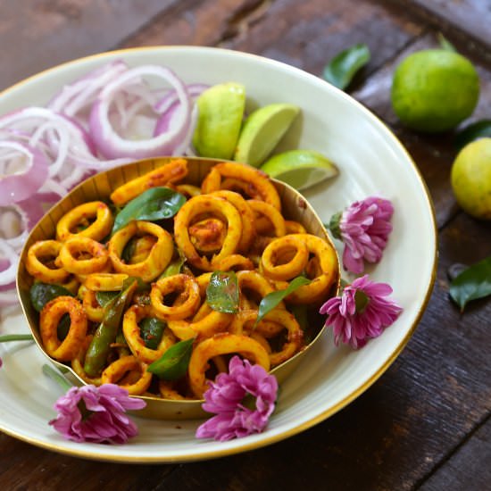 quick kerala calamari (squid) - Recipe photo by thepeppercook