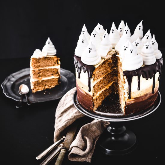 Ombre spooky chocolate cake - Recipe photo by OPSD food blog