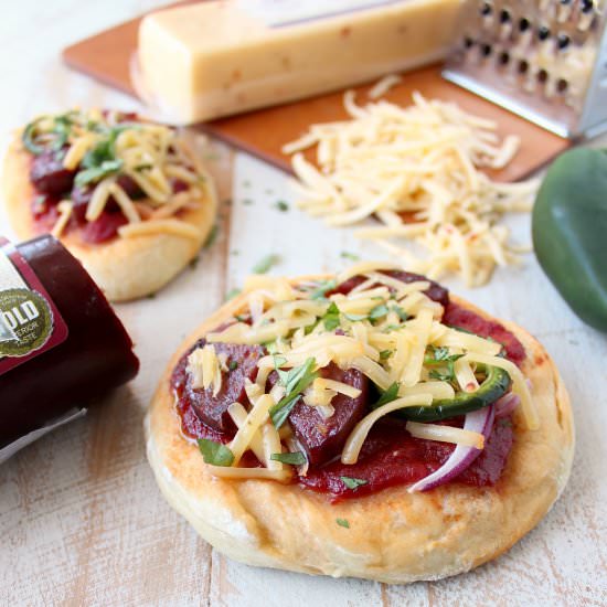 Spicy Sausage Mini Pizzas - Recipe photo by Whitney Bond