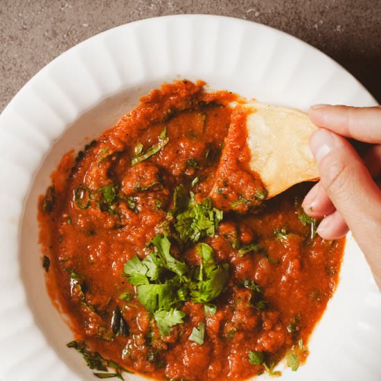 Pan Roasted Three Pepper Salsa - Recipe photo by FortheChef