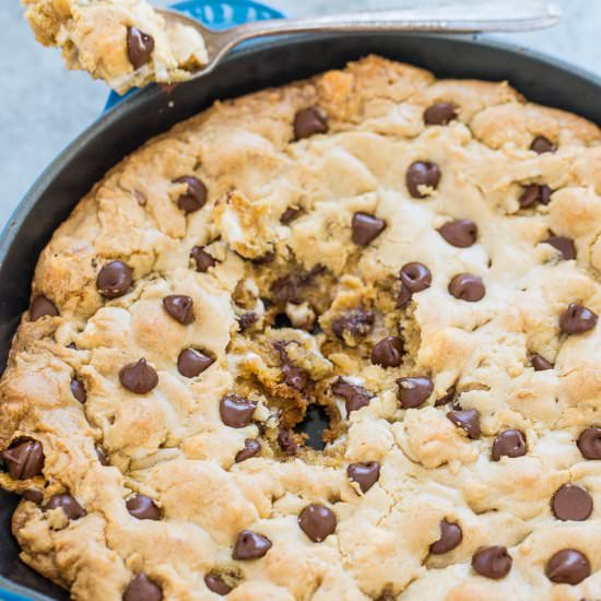 Choc Chip Marshmallow Skillet Cookie - Recipe photo by Averie