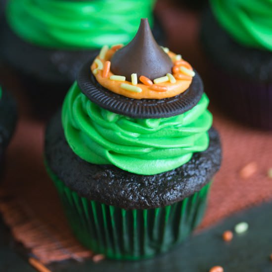 Witch Hat Cupcakes - Recipe photo by tastesbetterfromscratch