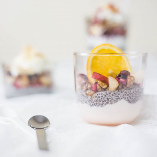 Pear-Pomegranate Parfait - Recipe photo by tassedamour