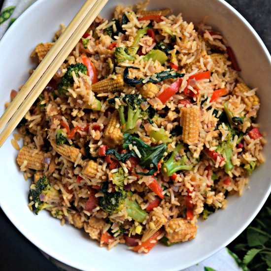 Thai Chilly Fried Rice (Vegetarian) - Recipe photo by Cookilicious