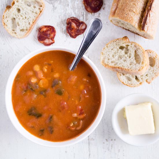 Spanish Chorizo Soup with Chickpeas - Recipe photo by Valeries Keepers