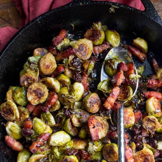 Roasted Brussels Sprouts with Bacon - Recipe photo by panning the globe