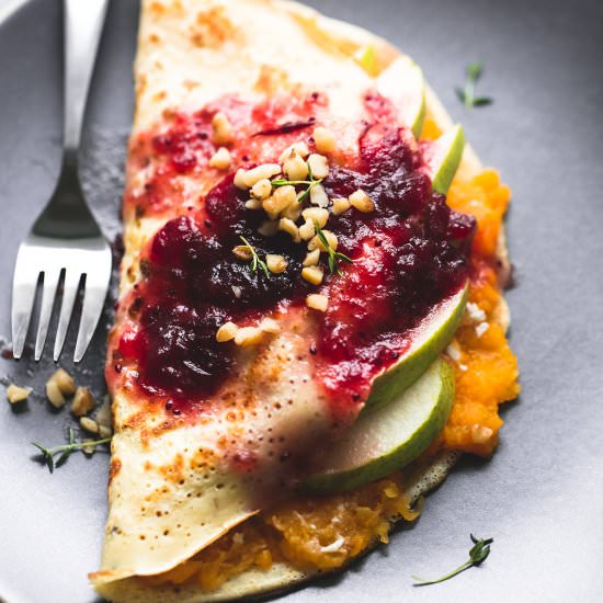 Butternut Squash Pear Crepes - Recipe photo by CremedelaCrumb