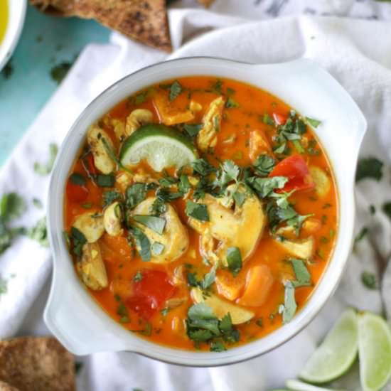 Golden coconut chicken soup - Recipe photo by HowSweetEats